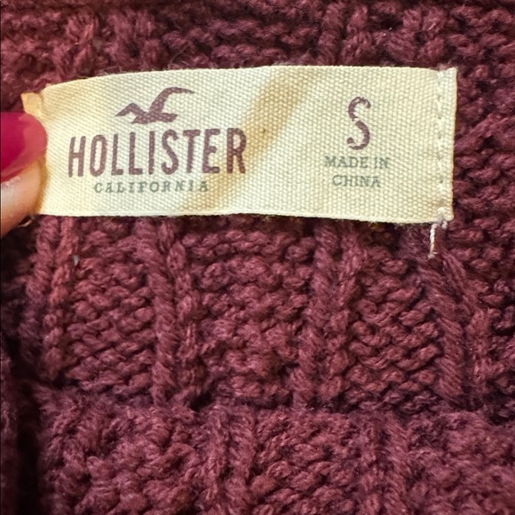 Hollister Burgundy/Maroon Cable Knit Skater Mini Skirt NWOT Size - S - Picture 3 of 7